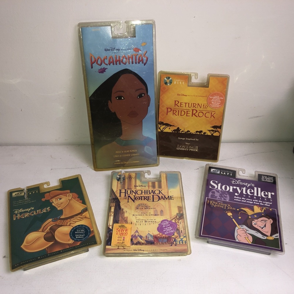 Disney Storyteller Cassette CD Hercules‎ Lion King Hunchback 5 Sealed Deadstock